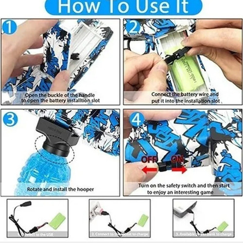 Pistola Gel Ball Blaster Automática Eléctrica 2 Uds
