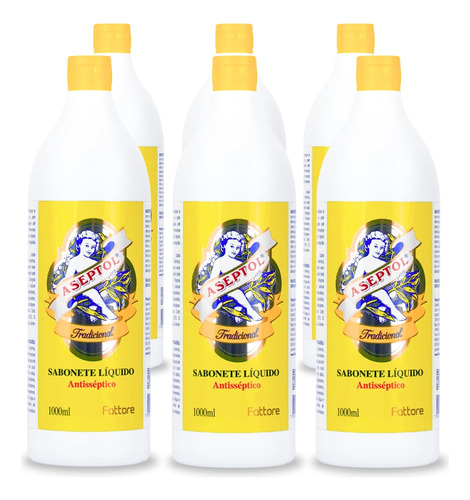 Sabonete Liquido Aseptol 1.000 Ml (kit C/06) - Madrevita