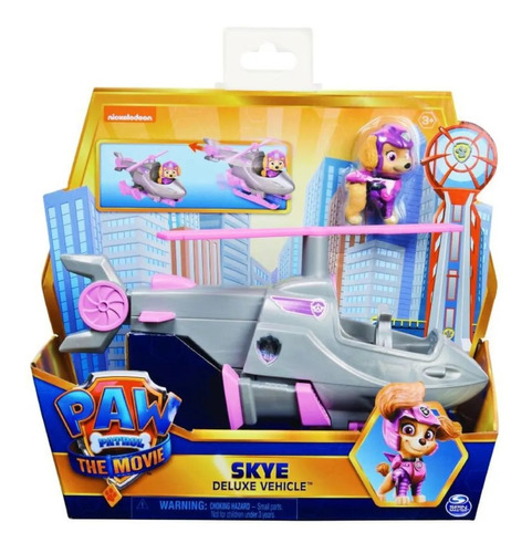 Paw Patrol Skye Con Vehículo Deluxe The Movie - Spin Master