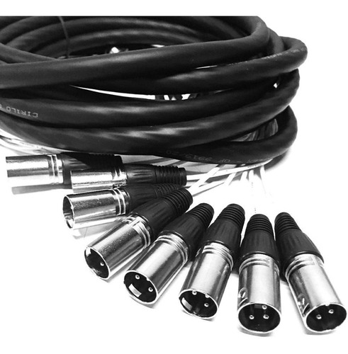 Multicabos Com Conectores Xlr 8 Vias Cirilo Cabos, 20 Mt