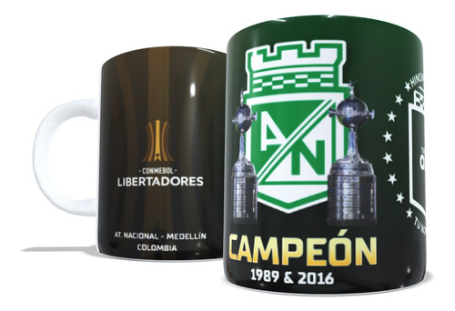 Pocillo Mug Personalizado Atlético Nacional Libertadores