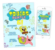 Comprar Invitación Digital Bob Esponja. Cumpleaños