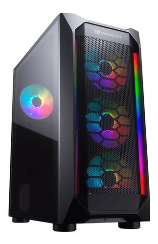 Gabinete Gamer Cougar Mx410 Mesh-g Rgb, 4x Fans 385vm70.0004 Cor Preto