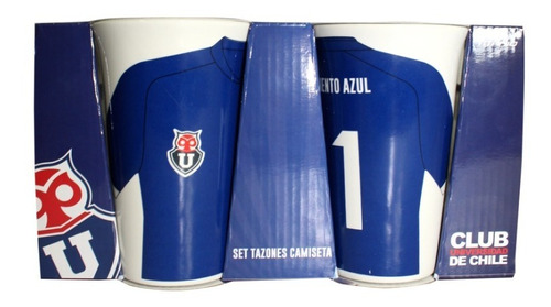 Set 2 Tazones Camiseta Universidad De Chile 325 Ml Oficial