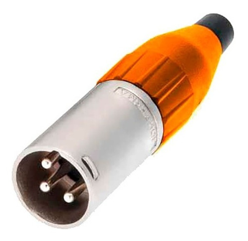 Ficha Xlr Macho Cable Naranja Amphenol Ac3mm-org