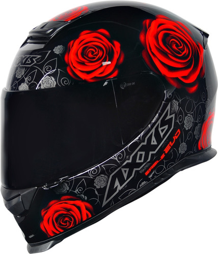 Capacete Axxis Eagle Evo Flowers New Vermelho Lançamento