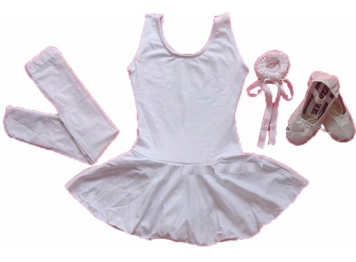 Kit Roupa Uniforme Figurino Ballet Para Aulas Infantil No Df