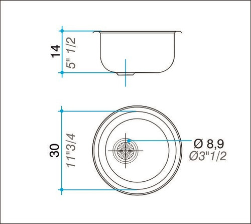 Lavaplatos Simple O30a Rectangular Sobre Y Bajo Cubierta