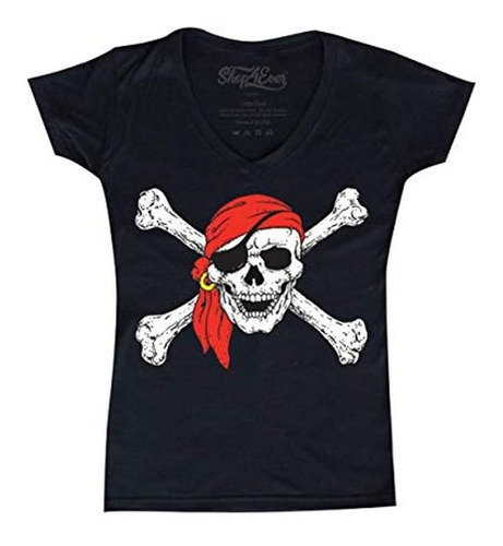 Shop4ever Pirate Buccaneer Camiseta De Cuello En V Para Muje