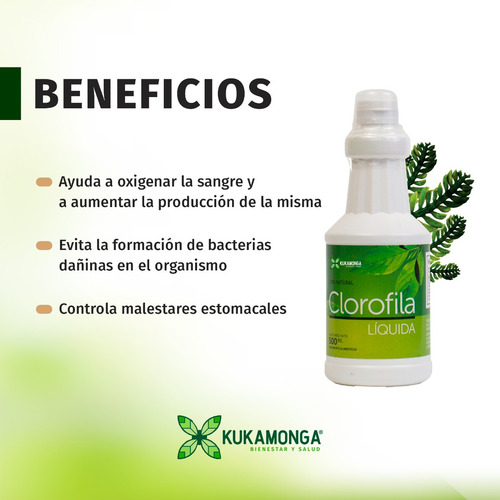 Kit De Dos Frascos De Clorofila Líquida- 500 Ml Sabor Sin sabor