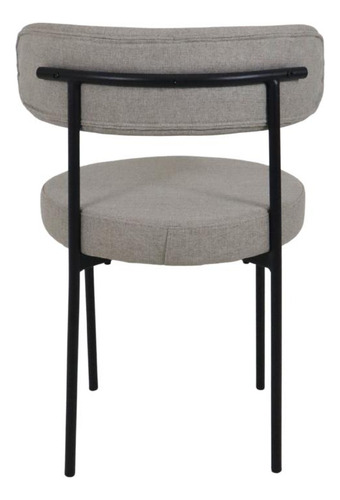 Conjunto 2 Cadeiras Estofada com Encosto Moderna de Jantar Cozinha Amy Camelia Tecido Linho Macio