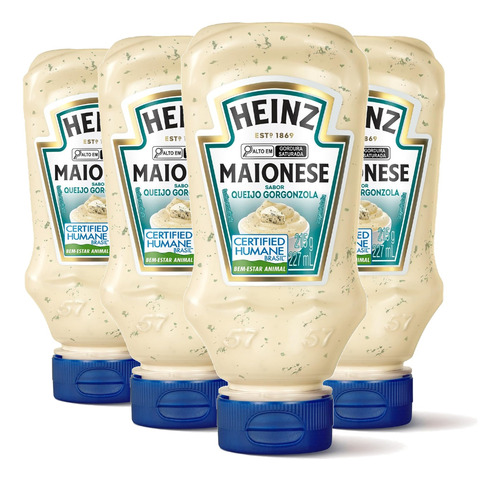 Maionese Heinz Sabor Gorgonzola 215g (4 Unidades) Kit Heinz