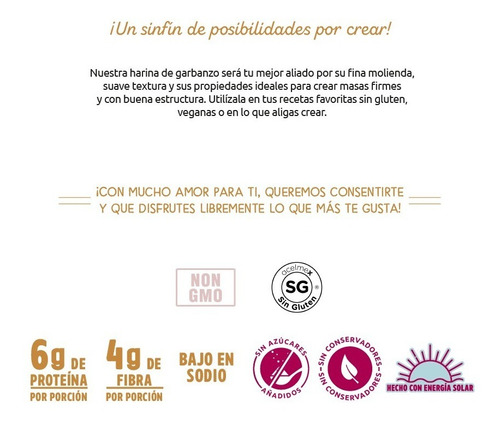 Imagen 4 de 4 de Harina Sin Gluten De Garbanza