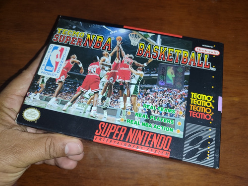 Juego Super Nintendo Snes Tecno Nba Basketball Caja Colecció