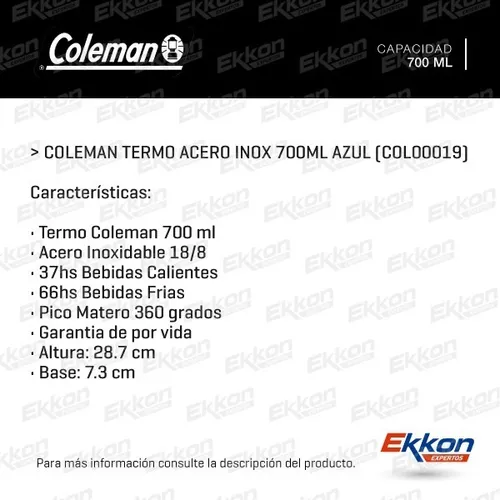 Volga - Almacén de Termos - Termo Coleman de Acero Inoxidable con Pico  Matero 360° 700 ml y 1.2 litros Para 🧉 o ☕️ Consultanos por descuento en  efectivo o transferencia Envíos