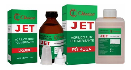 Kit Resina Acrílica Pó Rosa 220g E Líquido 120ml Incolor