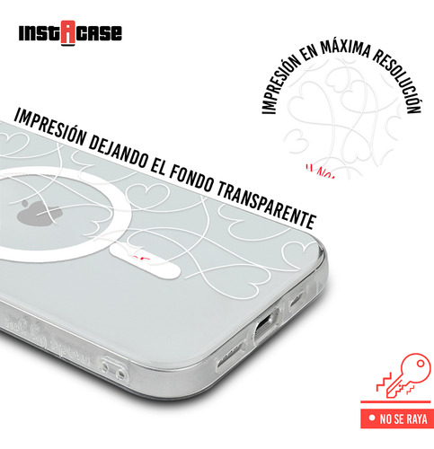 Funda iPhone Magsafe Para Mujer Corazones Love Con Tu Nombre