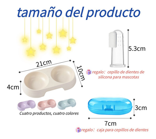 Juego De 4 Platos Dobles Para Mascotas (cachorro Y Gatos)