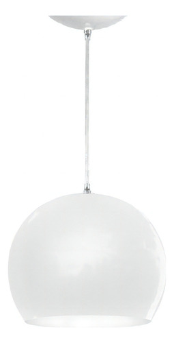 Pendente Luminária Bola 12cm Diâm. X 12cm Altura Cor Branco X Branco