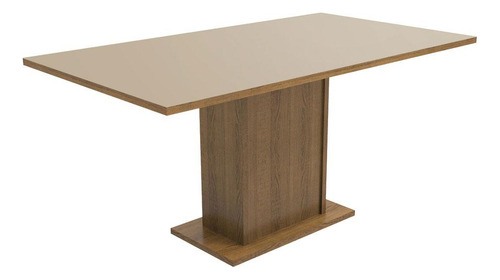 Juego Comedor Mesa Tapa Madera 6 Sillas Renata Madesa Color Marron/Crema/Imperial