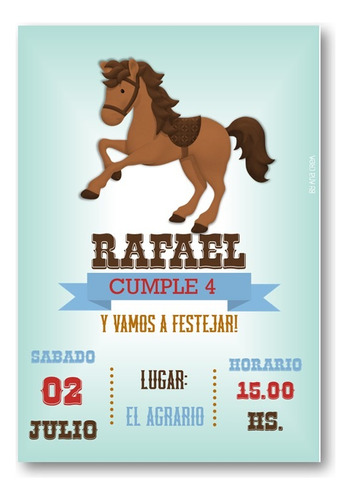 Invitación Digital Personalizada Caballo Mod.20 Imprimible