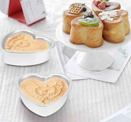 5 Moldes Corazón Mini De Aluminio Dia Enamorados Repostería