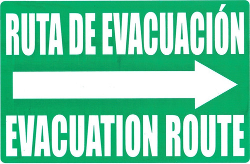 Letrero Señalizacion ''ruta De Evacuación'' 30cm X 20cm