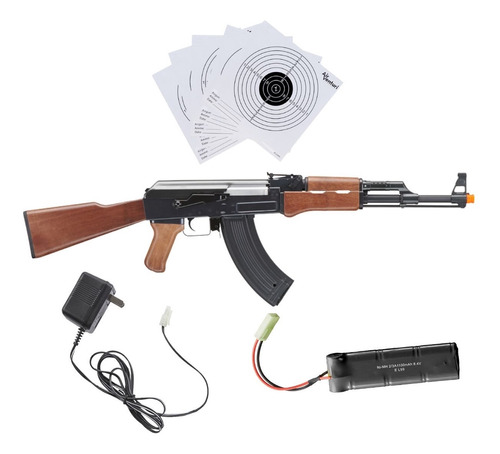 Rifle Airsoft Full Metal Ak-47 Lt Madera-negro Xchwsp