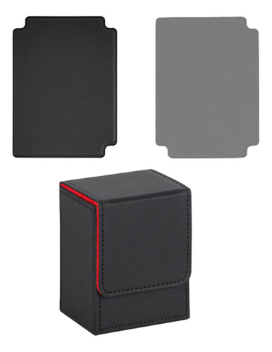 Caja Para Baraja De Cartas Con 2 Divisores, Negro Y Rojo