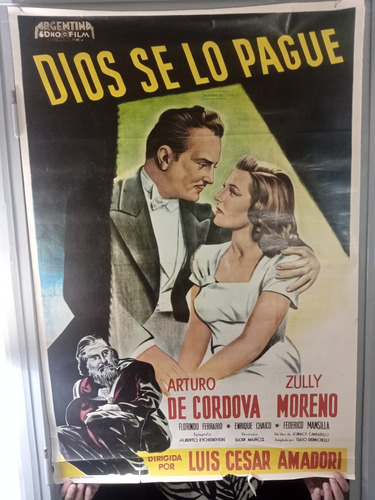 Afiche De Cine Dios Se Lo Pague 1948