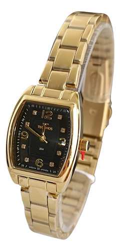 Relógio Technos Feminino Mini Dourado - 2035mxp/1p Bisel Preto
