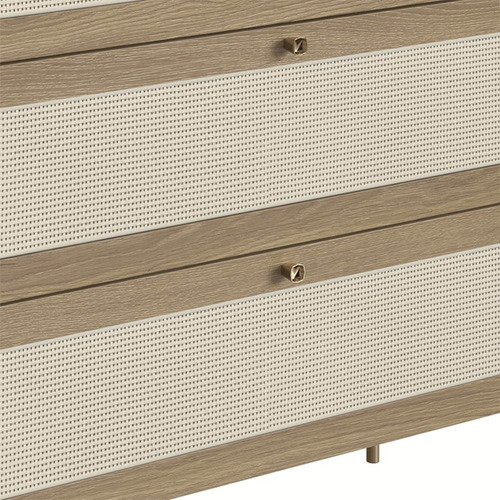 Cômoda Para Quarto 3 Gavetas Pé Metal Arlo A10 Hanover Doura Cor Dourado
