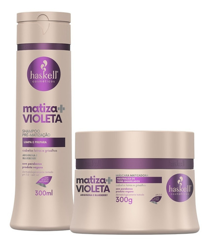 Kit Haskell Matizador Roxo Shampoo 300ml Máscara 300g