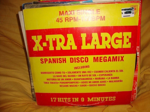 Vinilo Maxi Single X-tra Large Spanish Disco Megamix Blow D1