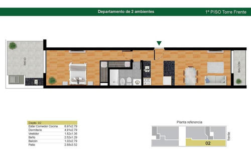 Imagen 10 de 18 de Departamento De 1 Ambiente Con Patio En Pleno Centro De Rosario