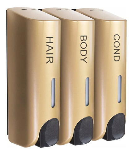 Dispensadores de jabón líquido triple de 350 ml Resisten Gold Color