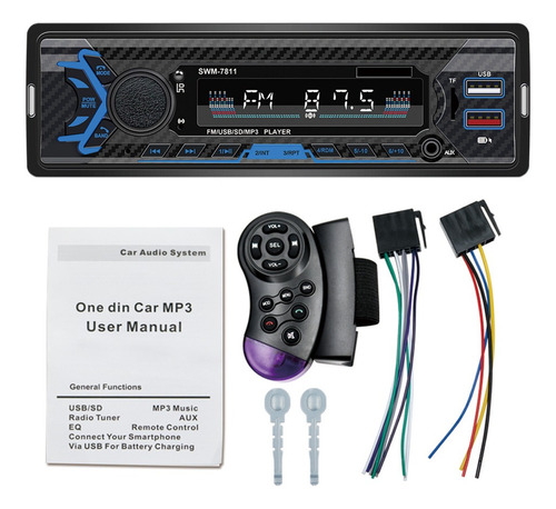 Radio De Coche Multimedia Automanos Libres 1-din Auto Stereo