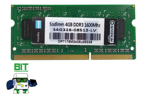 Memoria Ram Magnum Tech Ddr3 4gb 1600mhz 1.35v S4g316-08512