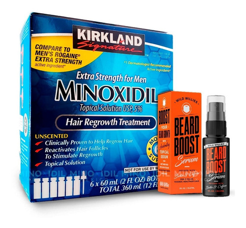 Imagen 1 de 5 de Minoxidil 5% + Suero Cafeína & Biotina Barba 29 Ml