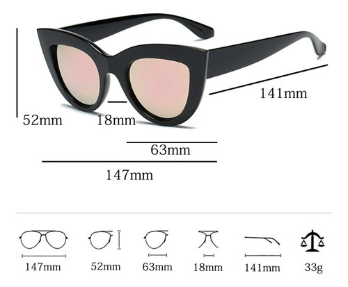 Lentes De Sol/estilo Ojo De Gato/a La Moda Uv400/ De Lujo
