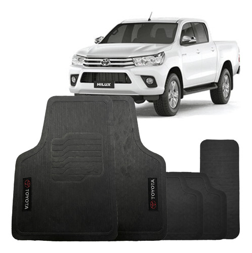 Jogo De Tapete Hilux 2016 A 2018 Borracha Com Logo