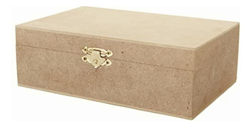 Caja De Madera Mdf Color Natural Con Tapa De Broche