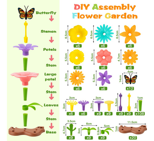 Juguetes De Jardín Juego De Construcción De Flores 272 Pieza