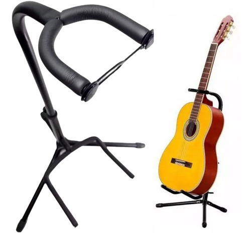 Soporte de guitarra con soporte de pie para guitarra con cierre plegable profesional