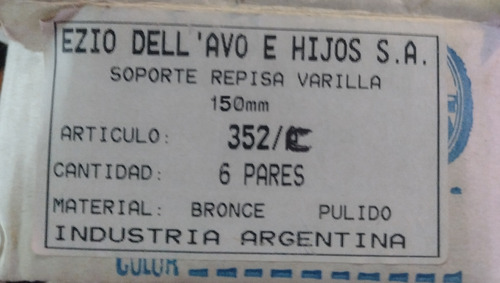 Set 5 Pares De Soportes O Mensulas Bronce Para Repisa Vidrio