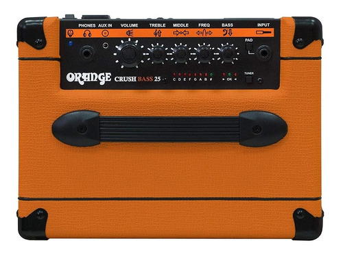 Imagen 4 de 6 de Naranja Crush Bass 25 Vatios Bass Guitar Amp Combo, Naranja