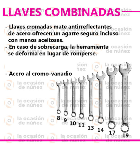 Imagen 2 de 7 de Juego De 8 Llaves Combinadas Gedore Milimetricas 8 - 19 Mm
