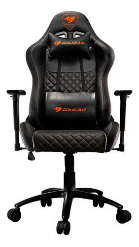 Cadeira de escritório Cougar Armor Pro gamer ergonômica  preta com estofado de couro sintético y suede