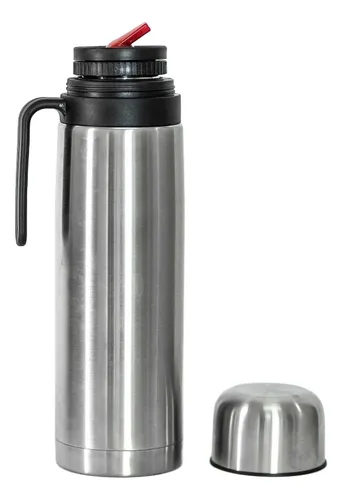 comprar Termo 1 L Media Manija Pico Matero Acero Doble Capa Plateado