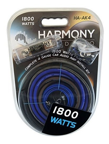 Kit Instalación Amplificador Harmony 4 Ga 1800w - Niquelado